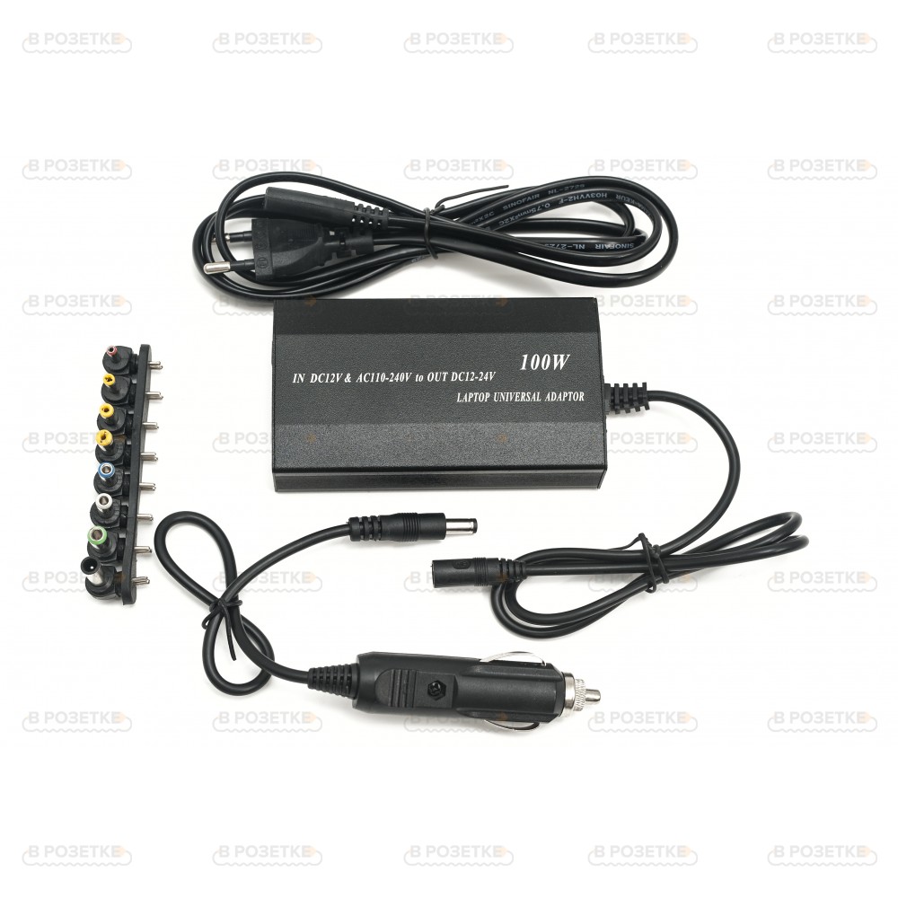 Универсальный блок питания для ноутбука Meind 12-24V 100W (+авто зарядка \ USB)