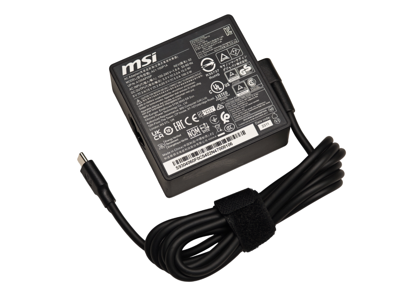 Блок питания для ноутбука MSI 100W [Type-C]