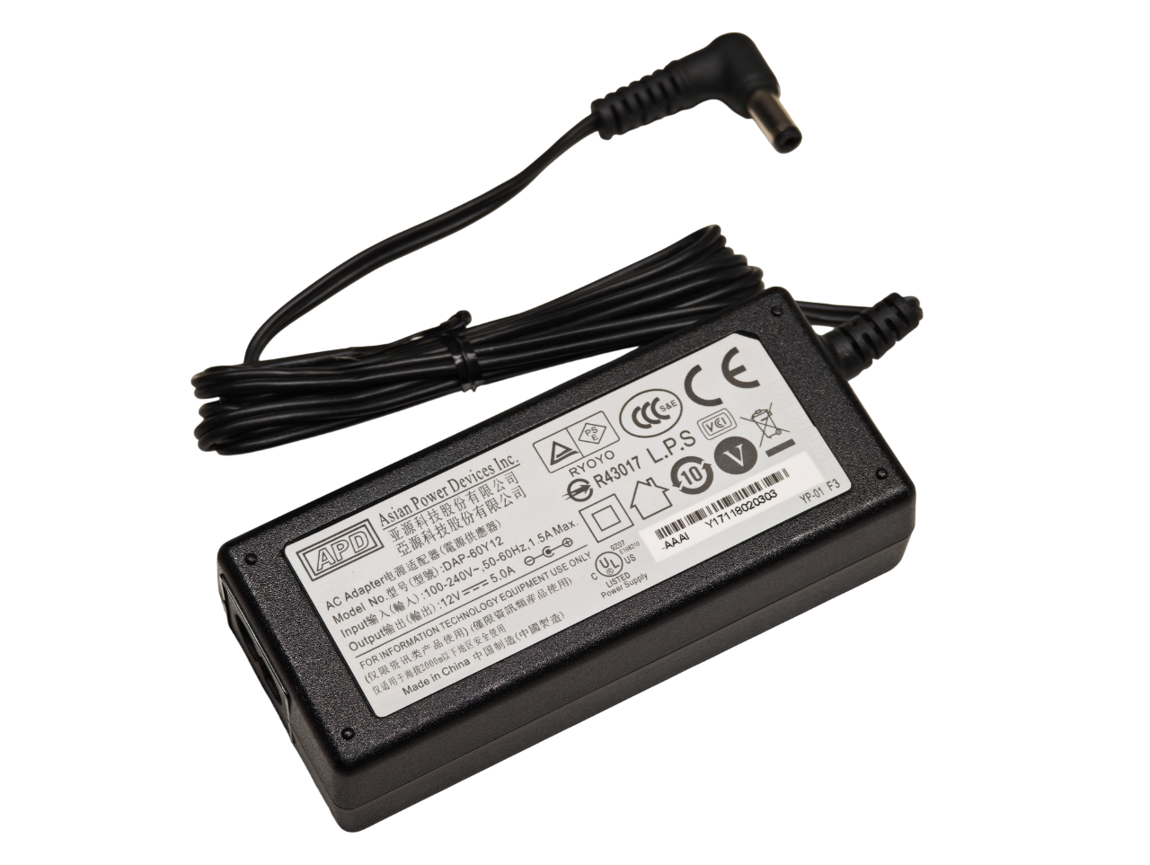 Блок питания для мониторов телевизоров неттопов 12V 5A 60W [5.5x2.1]