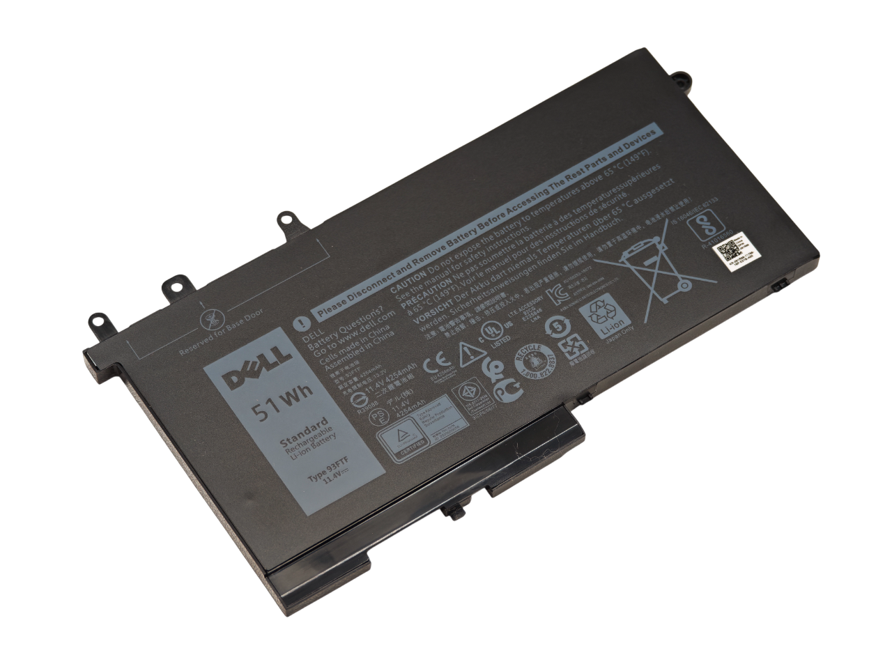 Аккумулятор 93FTF для Dell Latitude 5280, 5480, 5580, 5290, 5590