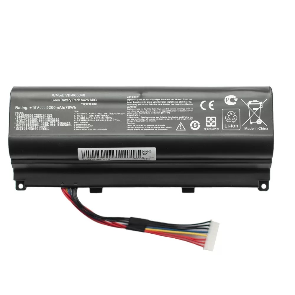 Аккумулятор A42N1403 для ноутбуков Asus G751, G751JM, GFX71 (5200mAh)