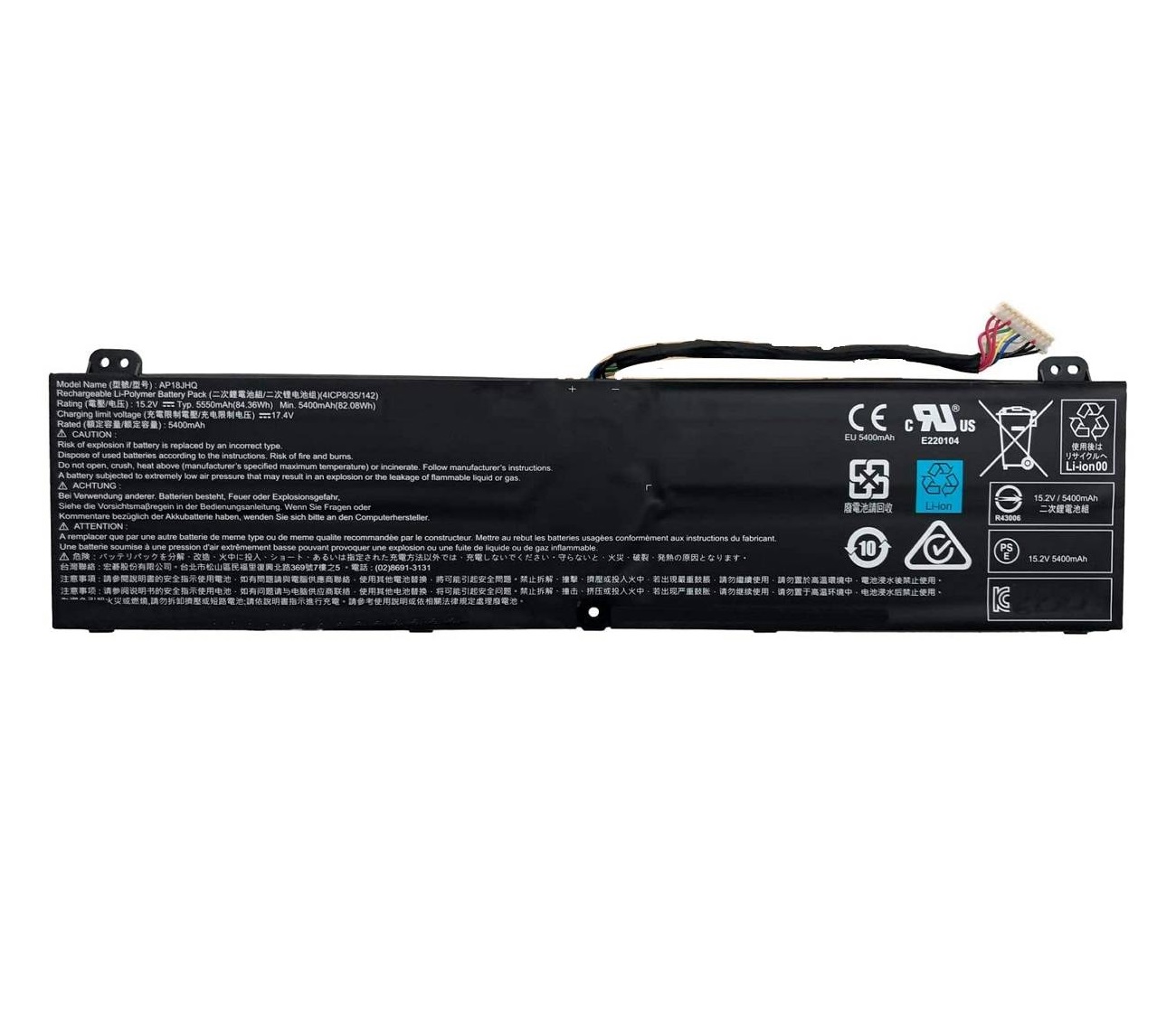 Аккумулятор AP18JHQ для Acer Predator Triton 500 PT515-51 (42Wh)