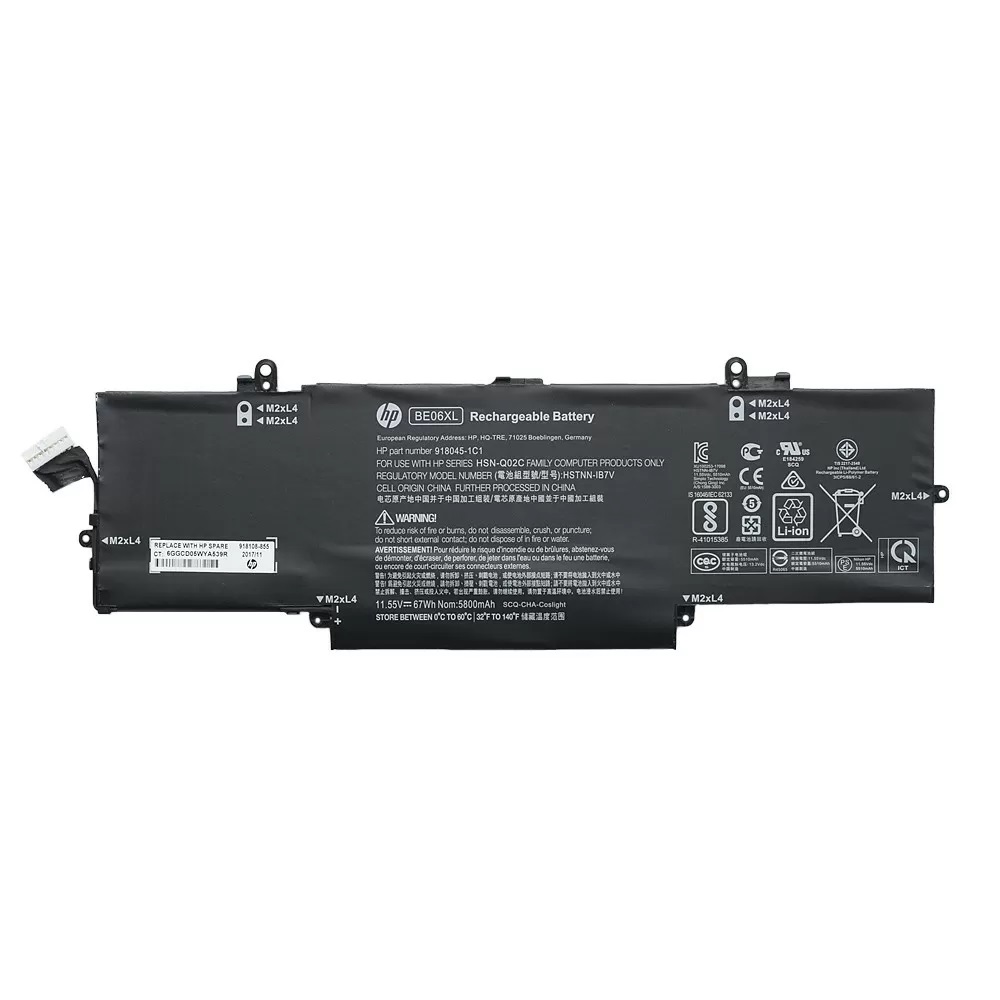Аккумулятор BE06XL для ноутбука HP EliteBook 1040 G4 (11.55v / 67Wh /  5800mah)