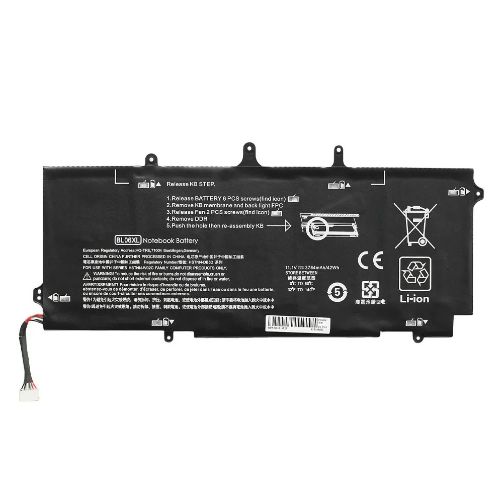 Аккумулятор BL06XL для ноутбука HP EliteBook Folio 1040 (11.1v / 42Wh / 3784mAh)