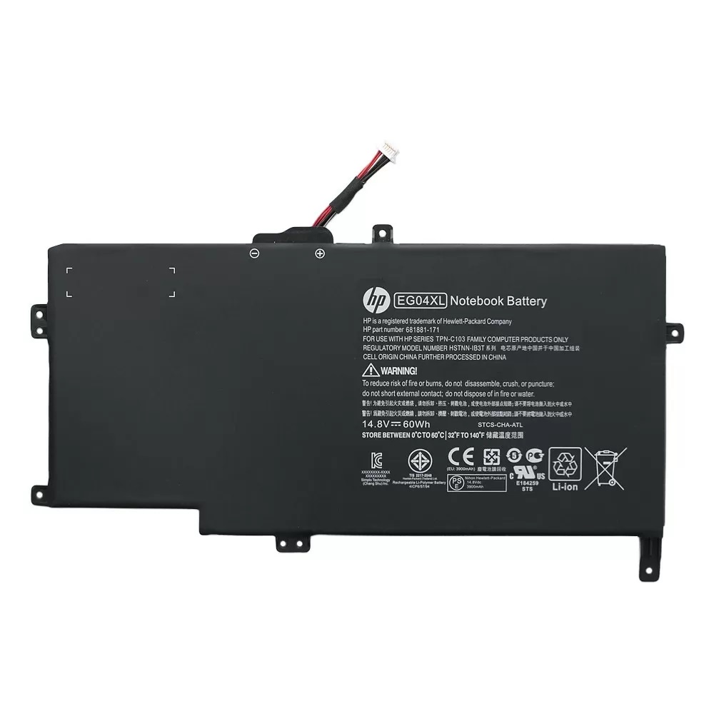 Аккумулятор EG04XL для HP Envy 6-1000, 6-1100, 6-1200, 6Z-1000 (4000mah)