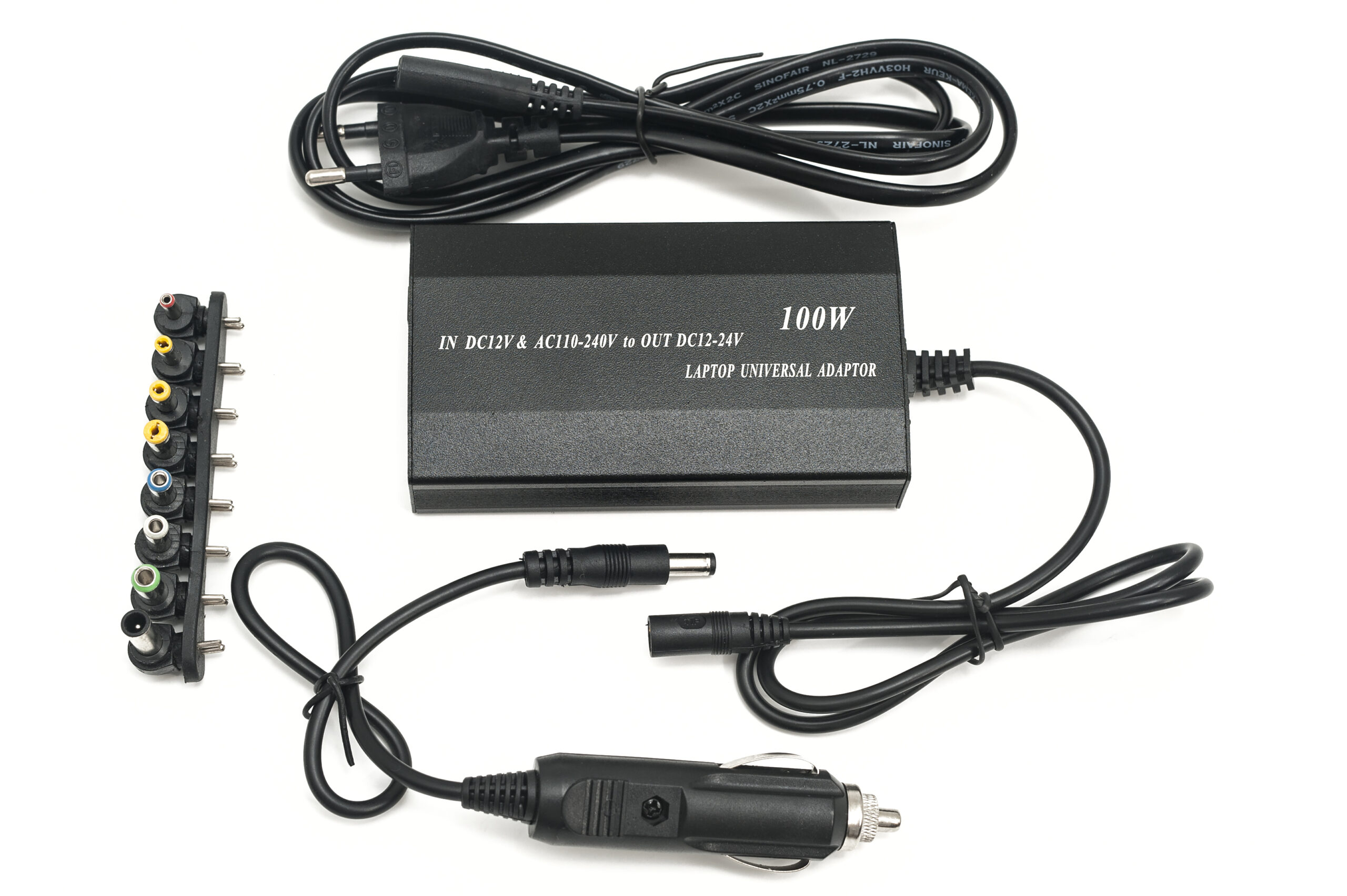 Универсальный блок питания для ноутбука Meind 12-24V 100W (+авто зарядка USB)