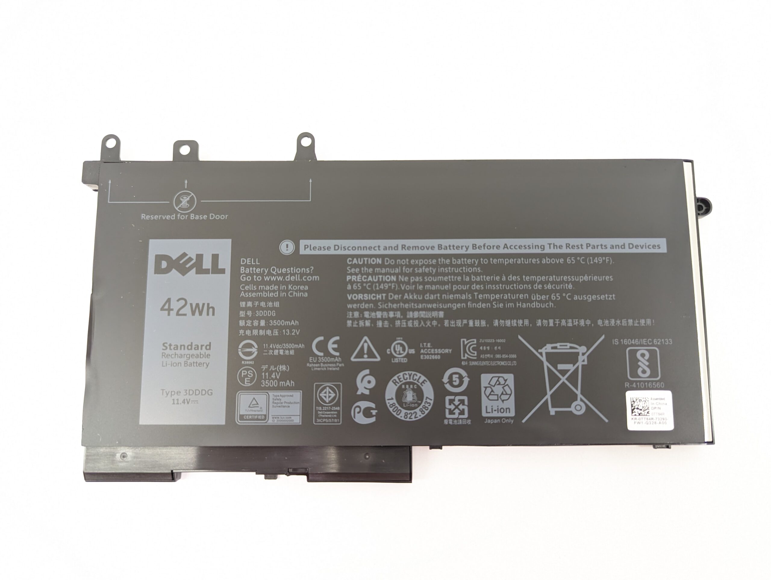 Аккумулятор 3DDDG для Dell Latitude E5280, E5480, E5580 (42Wh)