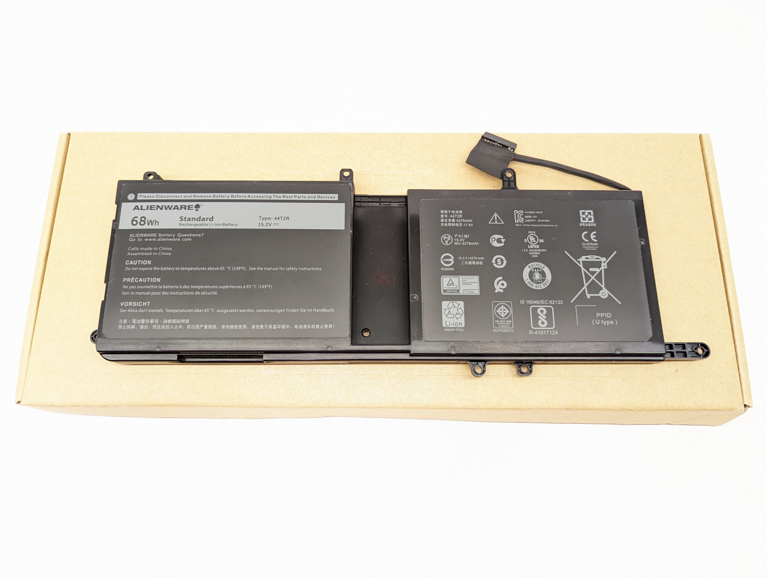 Аккумулятор 44T2R для Dell Alienware 15 R3, 15 R4, 17 R4, 17 R5, 15 R3 Max-Q (68Wh)