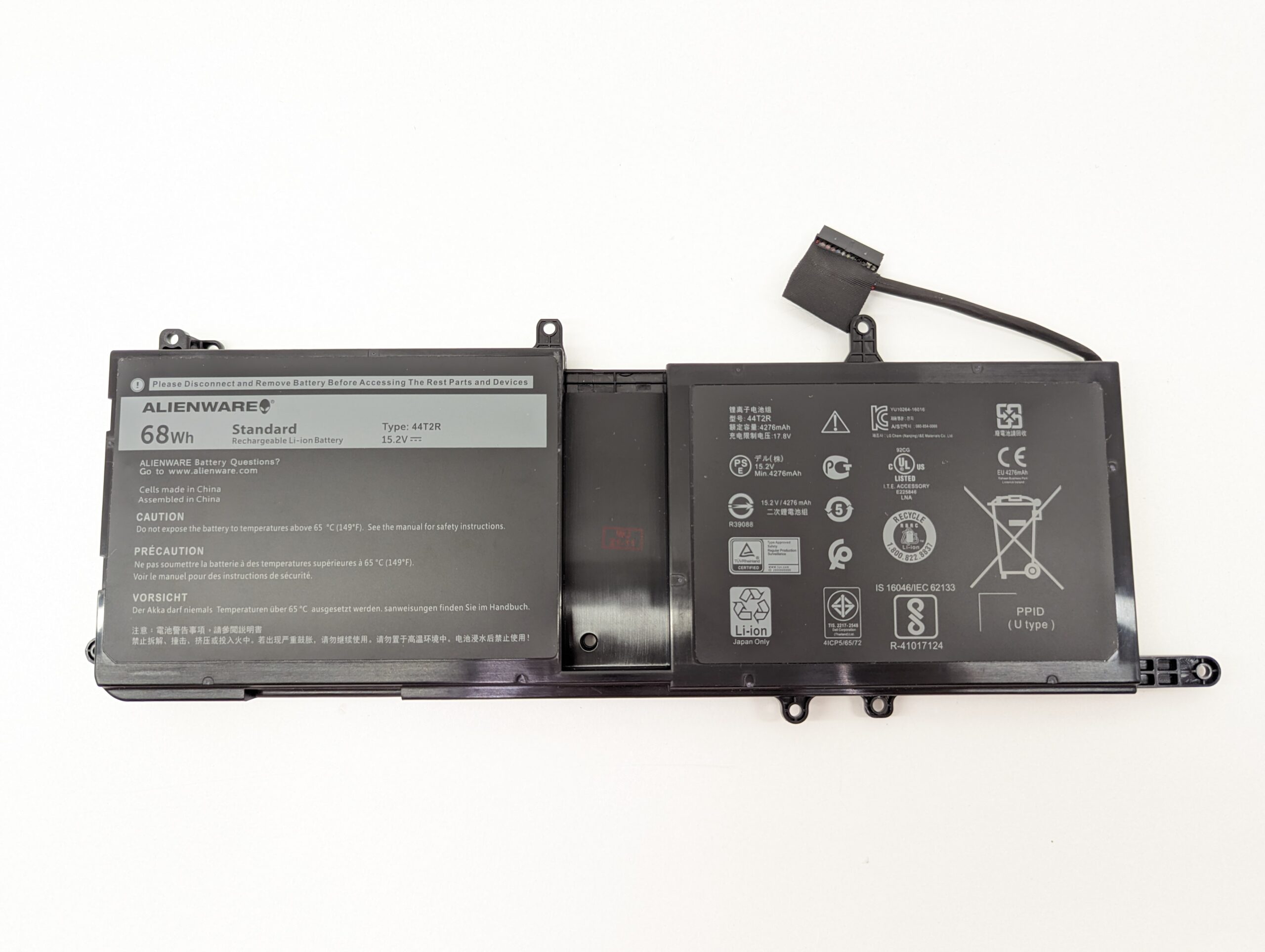 Аккумулятор 44T2R для Dell Alienware 15 R3, 15 R4, 17 R4, 17 R5, 15 R3 Max-Q (68Wh)