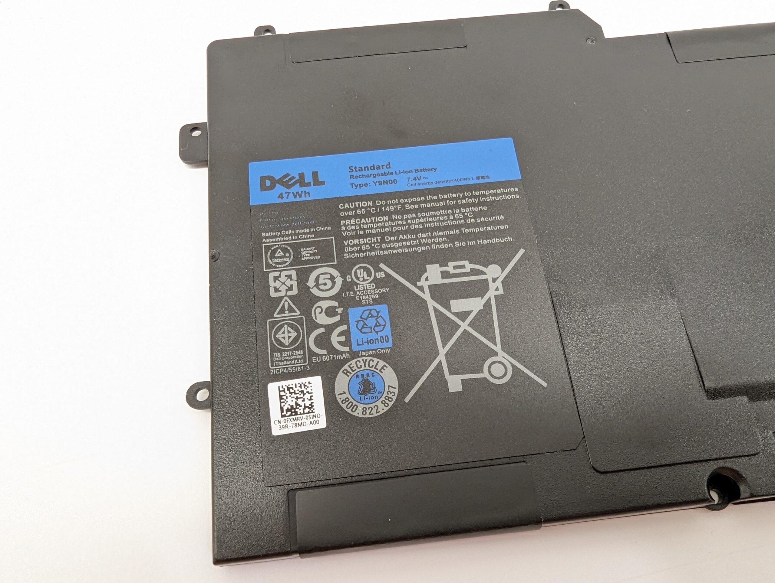 Аккумулятор Y9N00 для Dell XPS 13-9333, L321X, L322X (47Wh)